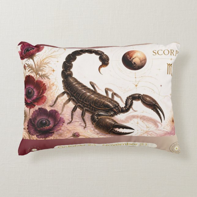 Art Nouveau Scorpio Decorative Throw Pillow (Front)