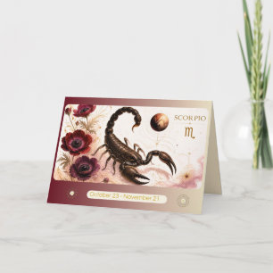 Art Nouveau Scorpio Zodiac Greeting Card