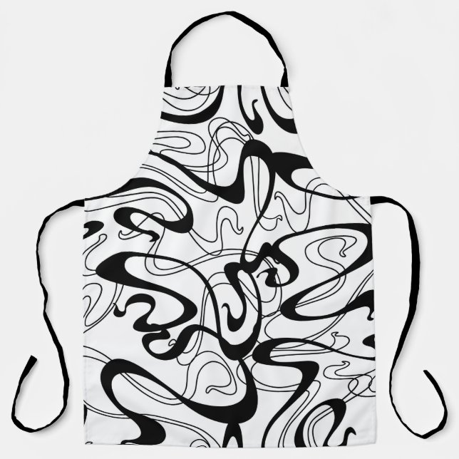 Art Nouveau seamless pattern. Curl texture in vint Apron (Front)