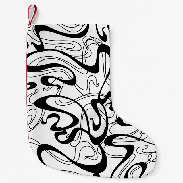 Art Nouveau seamless pattern. Curl texture in vint Small Christmas Stocking (Front)