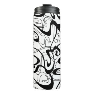 Art Nouveau seamless pattern. Curl texture in vint Thermal Tumbler