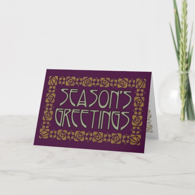 Art Nouveau Season's Greetings Holiday Card (Front)