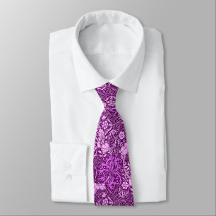 Art Nouveau Seaweed Floral, Amethyst Purple  Tie