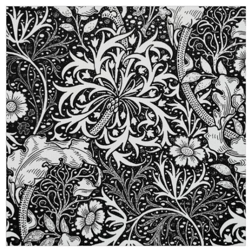Art nouveau seaweed floral black and white fabric Art nouveau seaweed floral black and white fabric