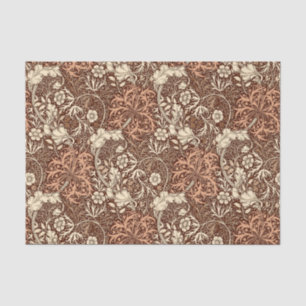 Art Nouveau Seaweed Floral, Brown and Beige Tissue Paper