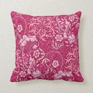Art Nouveau Seaweed Floral, Fuchsia Pink Cushion