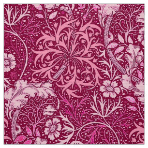 Art Nouveau Seaweed Floral, Fuchsia Pink Fabric