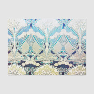 Art nouveau, silver,green,beige,nature colours,chi tissue paper