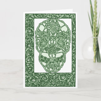 Art Nouveau Skull Green Day of the Dead Card
