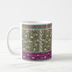 Art nouveau snowdrop flower pattern mug