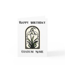 Art Nouveau Snowdrop January Birth Month Flower