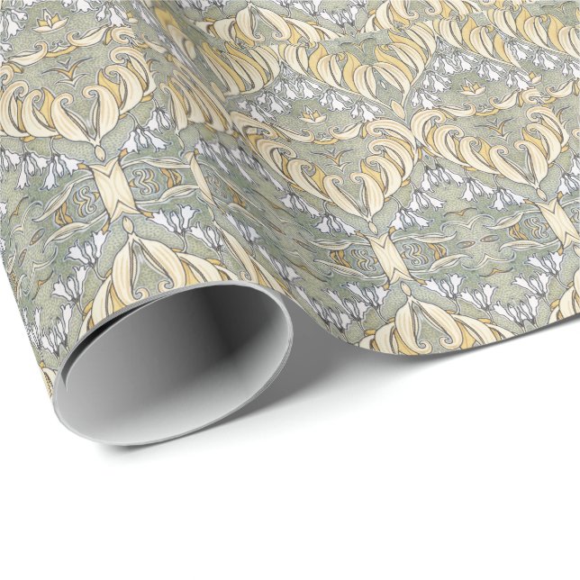Art Nouveau Solomon's seal flower pattern  Wrapping Paper (Roll Corner)