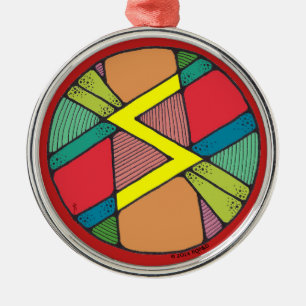 Art Nouveau Sowilo Rune of Success Metal Ornament