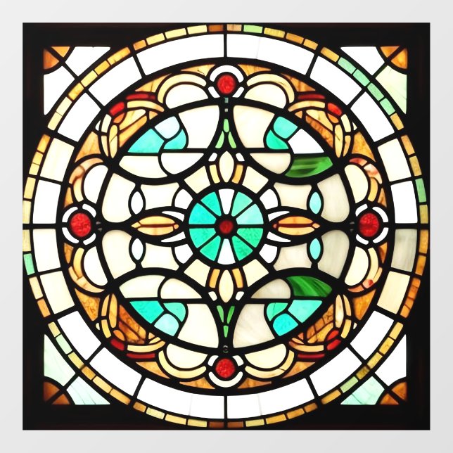 Art Nouveau Square Round AI Art Window Cling (Sheet)