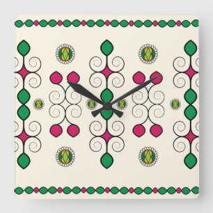 Art Nouveau Square Wall Clock