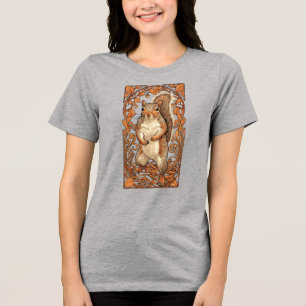 Art Nouveau Squirrel - funny squirrel lover Tri-Blend Shirt