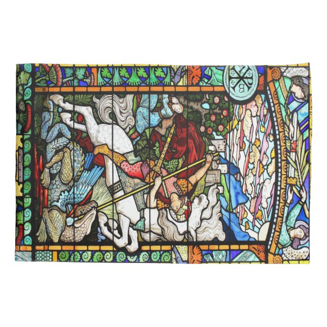 Art Nouveau St George Dragon Window Pillowcase (Back)