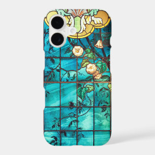 Art nouveau stained glass look floral Victorian