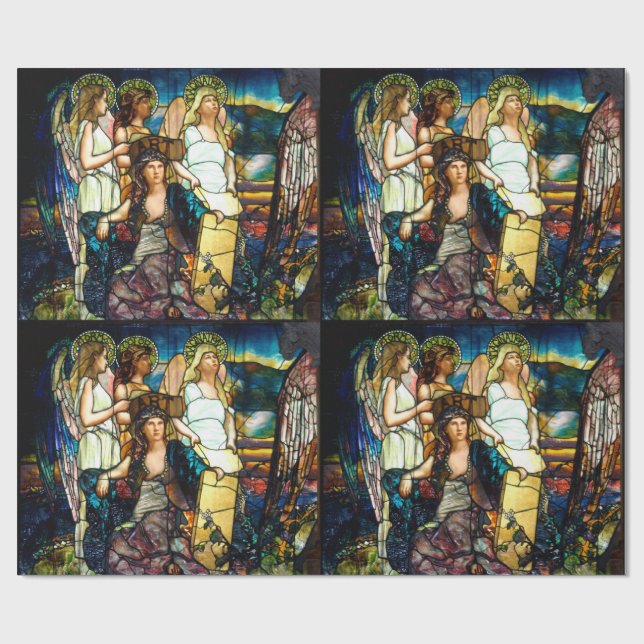 Art nouveau stained glass wrapping paper (Flat)