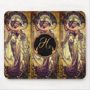 Art nouveau stoic bronze woman mousepad