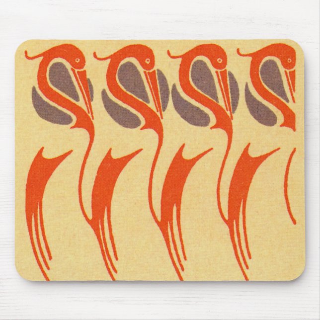 Art Nouveau Storks - Mousepad (Front)