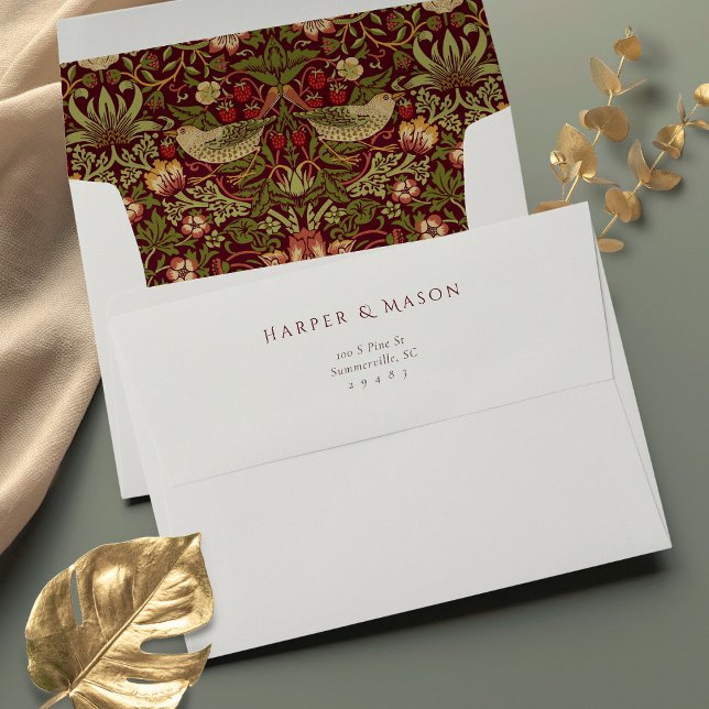 Art Nouveau Strawberry Thief Wedding Envelope Set (Creator Uploaded)