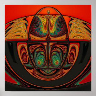 Art Nouveau Style Abstract Art Poster
