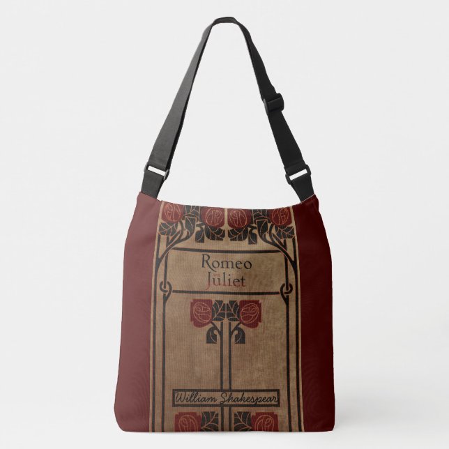 Art Nouveau Style Book Design Crossbody Bag (Front)
