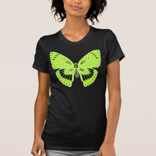 Art Nouveau Style Butterfly Lime Green T-Shirt