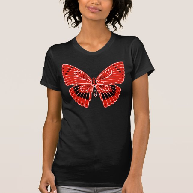 Art Nouveau Style Butterfly Red T-Shirt (Front)
