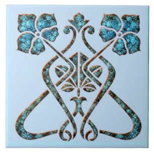 Art Nouveau Style Ceramic Ceramic Tile
