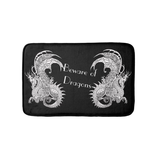 Art Nouveau style Dragon Bath Mat (Front)