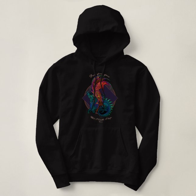 Art Nouveau Style Dragon Coloured Hoodie (Design Front)