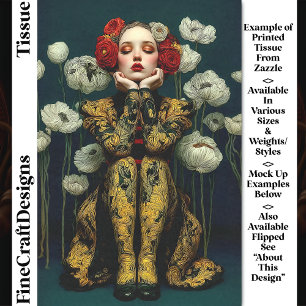 Art Nouveau Style Female Portrait DQ3R Decoupage Tissue Paper