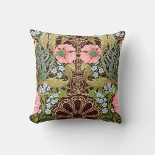 Art Nouveau Style Floral: Coloured Vintage Pattern Cushion