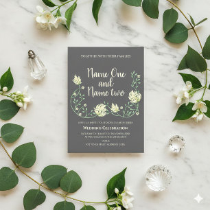 Art nouveau style floral wedding invitation