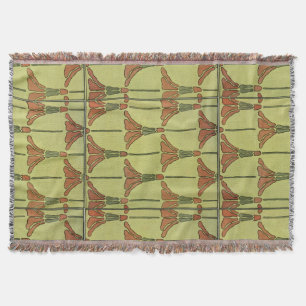 Art Nouveau - style flowers, 1916 Throw Blanket