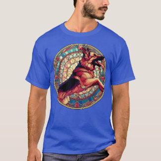 Art Nouveau Style German Shepherd Alsation Dog T-Shirt