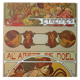 Art Nouveau Style, Mucha Ceramic Tile