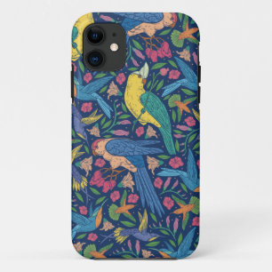 Art nouveau style parrots pattern iPhone 11 case