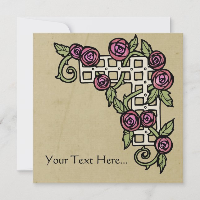 Art Nouveau style rose arbor, corner design border (Front)