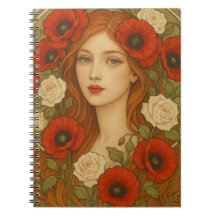 Art nouveau style spiral photo notebook