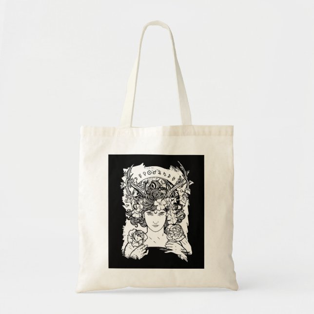 Art Nouveau Style Witch Tote Bag (Front)