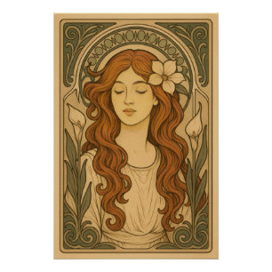 Art Nouveau Style Women Art Poster