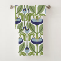 Art Nouveau Stylised Blue Tulips