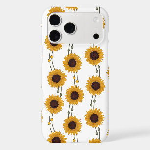 Art Nouveau Sunflower Retro Floral Stripes Yellow