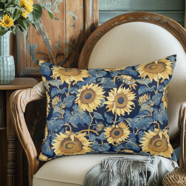Art Nouveau Sunflowers Decorative Cushion (Creator Uploaded)