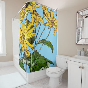 Art Nouveau Sunflowers Shower Curtain