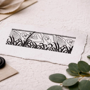 Art Nouveau Swan Pattern – Vintage Botanical Swan  Self-inking Stamp