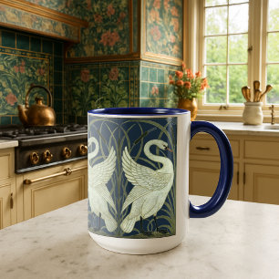 Art Nouveau Swans Frieze Pattern by Walter Crane Mug
